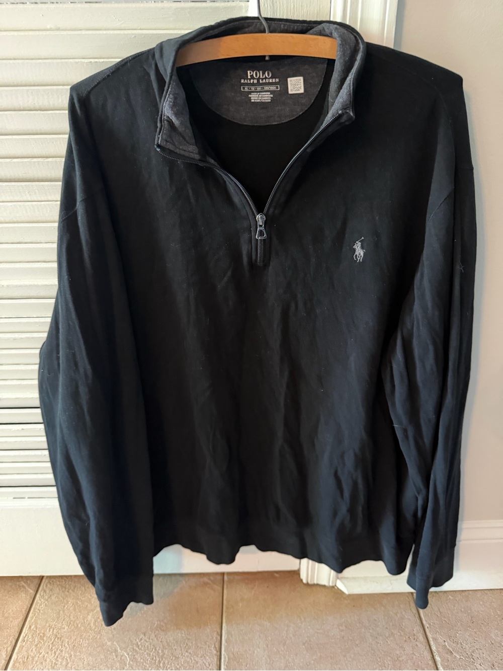 Polo by Ralph Lauren Men’s Black Quarter-Zip Sweater XL